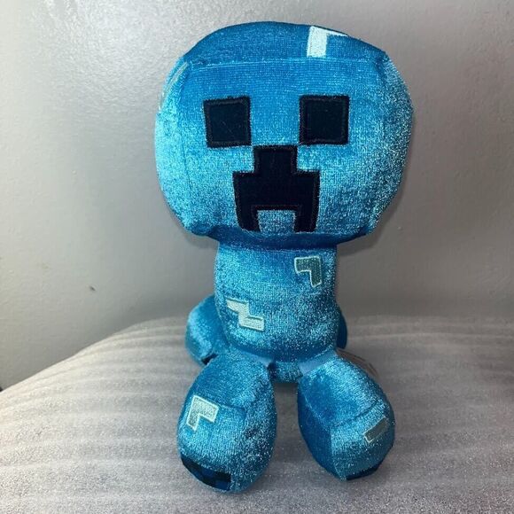 Minecraft Blue Charged Creeper Plush 8” Mojang Jinx 2020 Stuffed Toy Happy - Picture 1 of 16